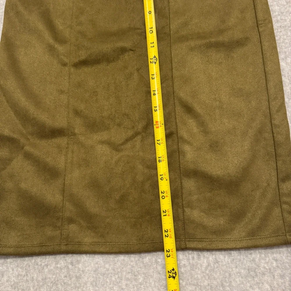 Love Scarlett Faux Suede Pencil Skirt Soft Olive Green Midi Small NWT Fall